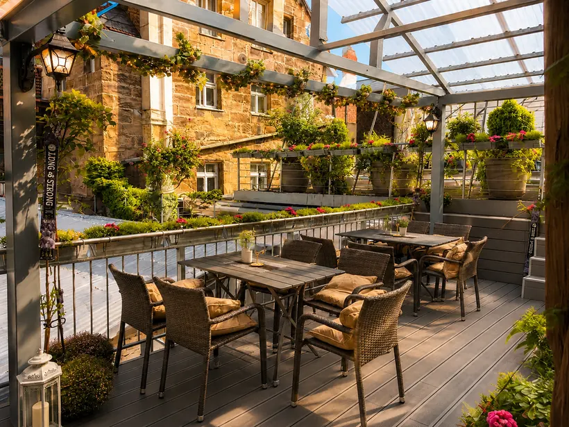 Biergarten Terrasse im Innenhof der Gaststätte zum Stadtwappen Fürth
